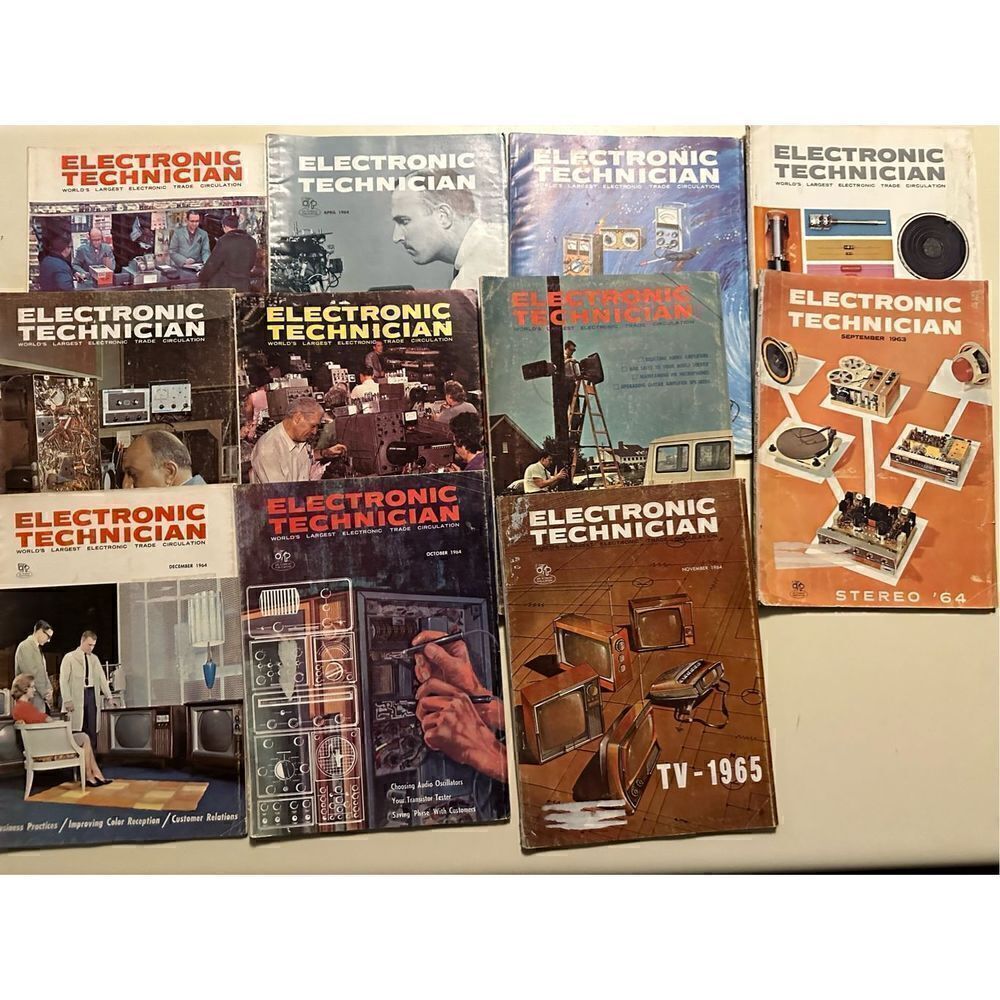 Vintage Electronics Technician 1960s Magazines Lot of 11 Radios TV Ads